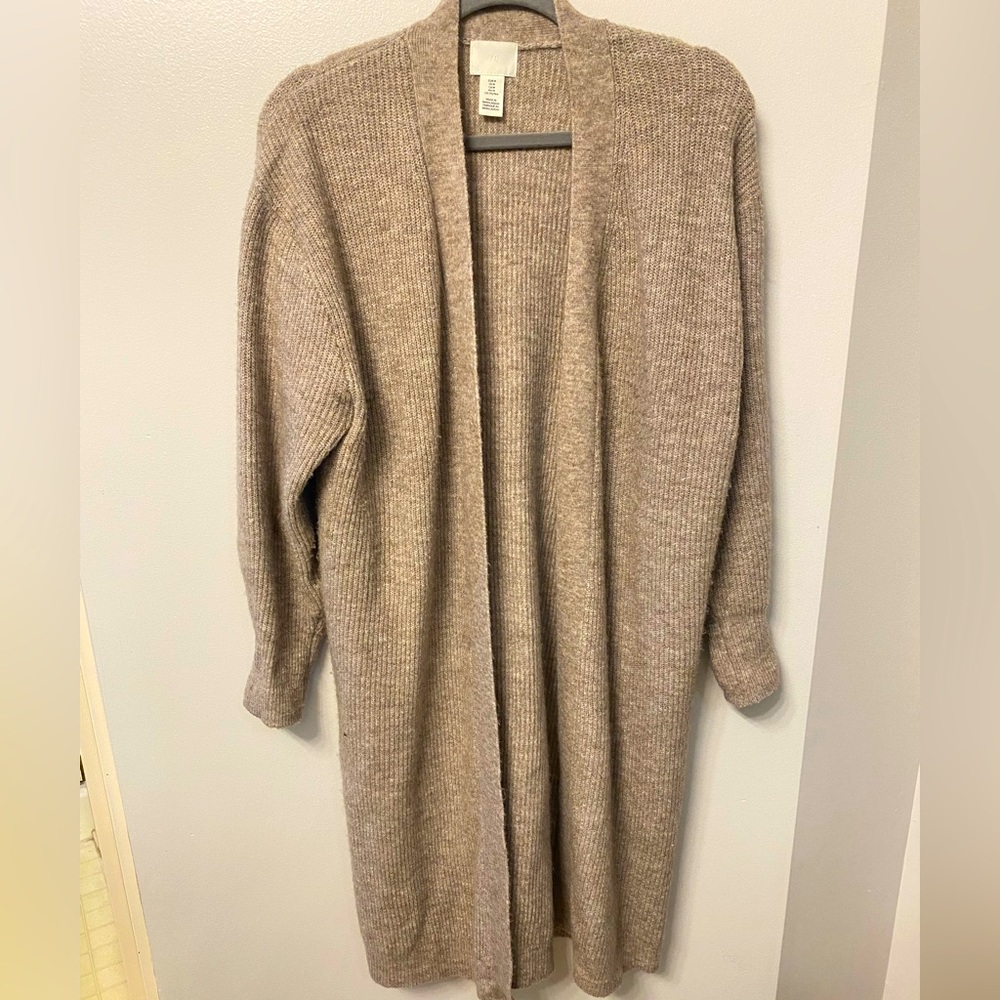 H&M Duster Sweater - Heather Brown Size M